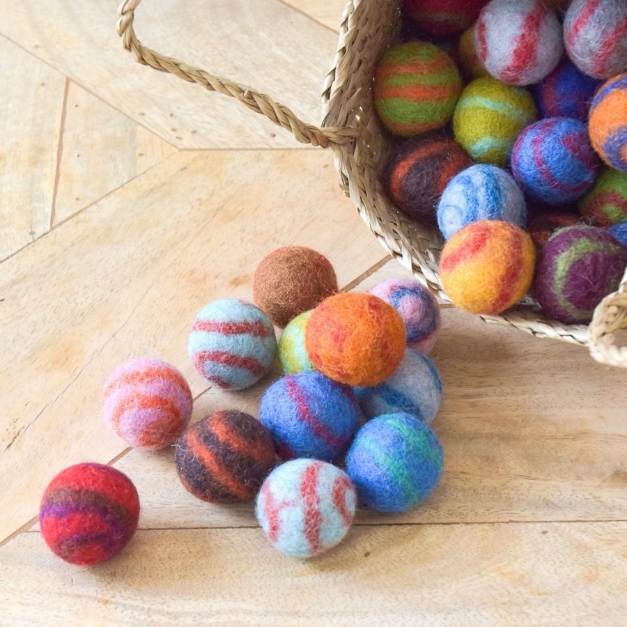 Natural Wool Hand-felted Small Ball Toys for Cats - Queenie's Pawprints